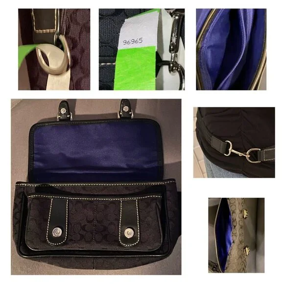 COACH BELT BAG FANNY PACK IN SIGNATURE MINI "C" JACQUARD FABRIC & LEATHER BLACK - Picture 12 of 12